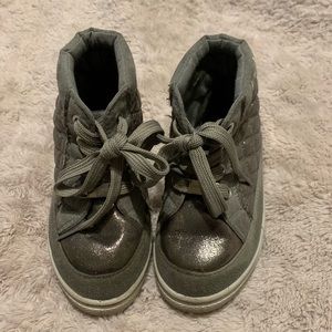 Silver girls dressy sneakers